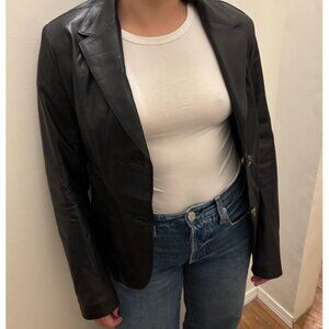 Lambskin Leather Blazer